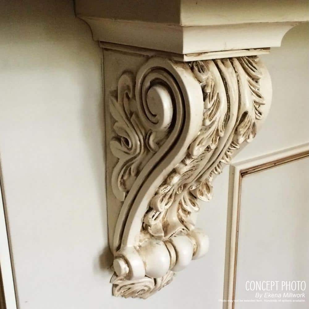 10-Inch White Polyurethane Decorative Corbel Bracket