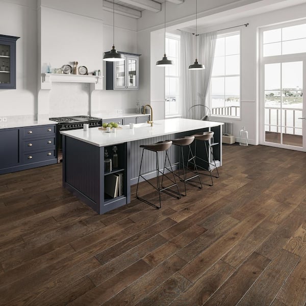 Malibu Wide Plank Solana French Oak 3/4 in. T x 5 in. W Wire Brushed Solid Hardwood Flooring (904 sq. ft./pallet)