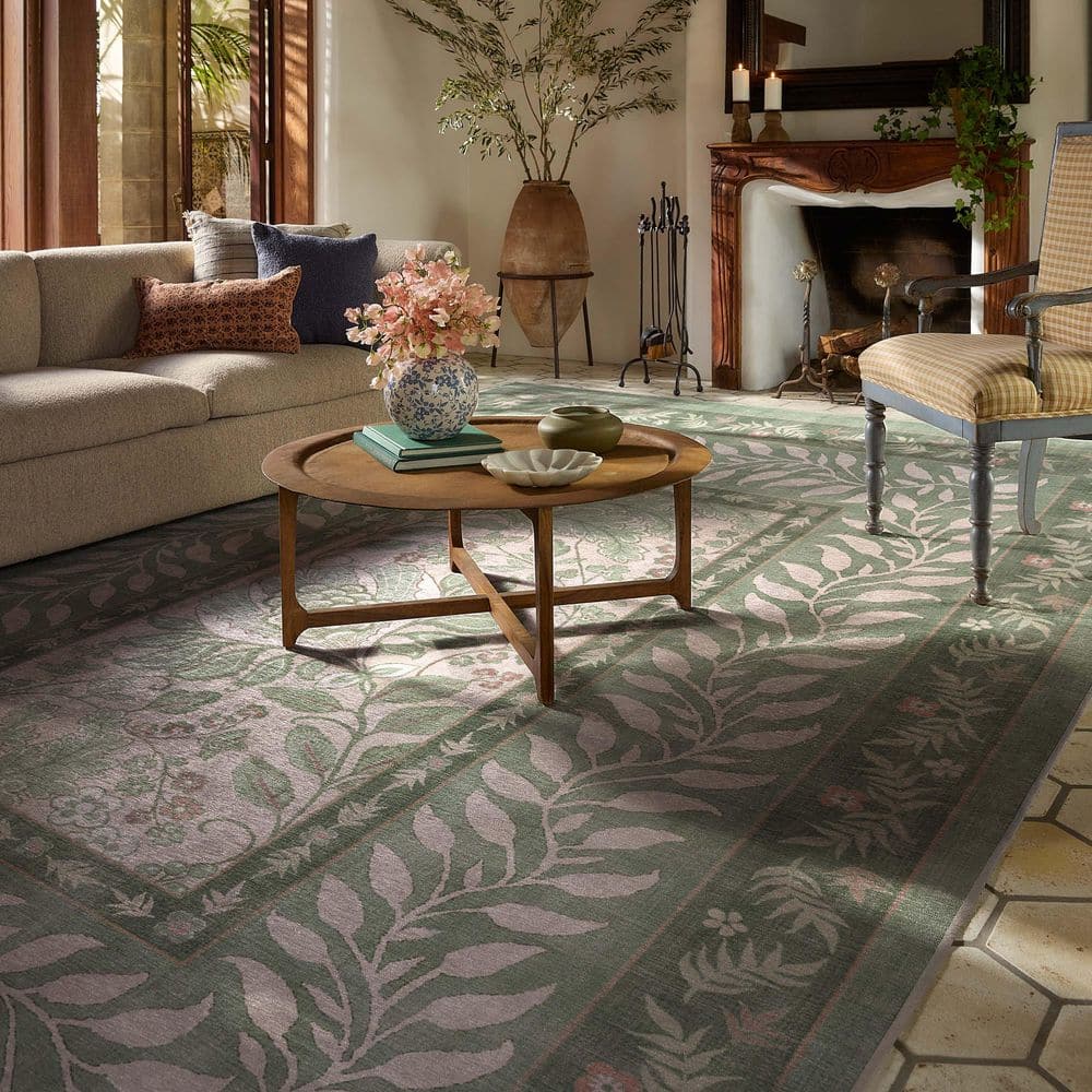 Ruggable Machine Washable Rug with Standard Pad - Provence Sage 8