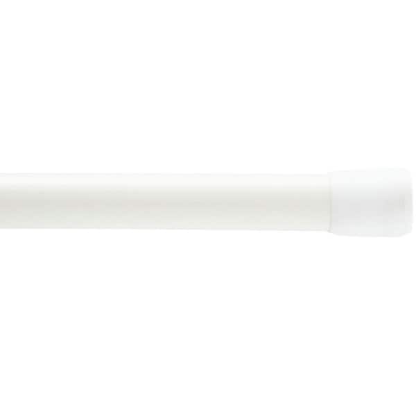 Carlisle 48 in.-75 in. Adjustable Single Spring Tension Curtain Rod 5/8 in. Diameter in White