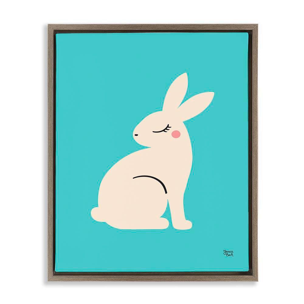 Stupell Industries Blushing Rabbit on Blue by Jessica Beck Brown ...