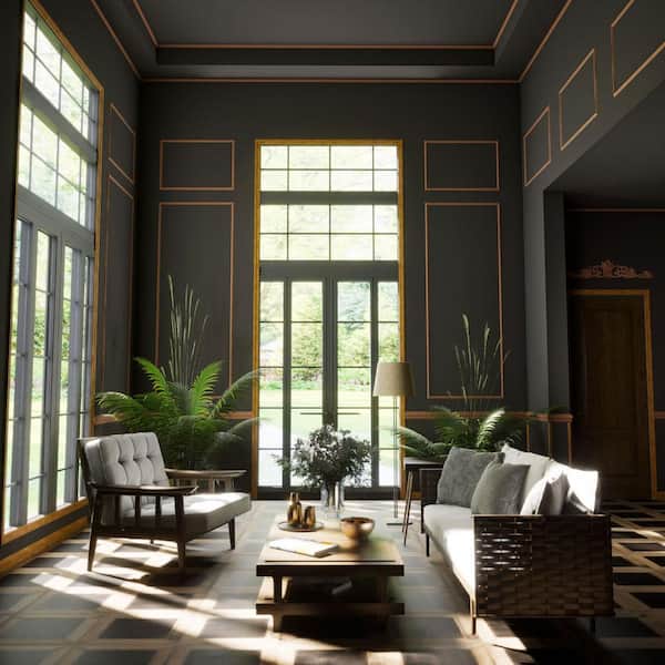 5093 - 5/16 in. x 31/32 in. x 96 in. PVC Composite Imperial Oak Inside Corner Cove Moulding