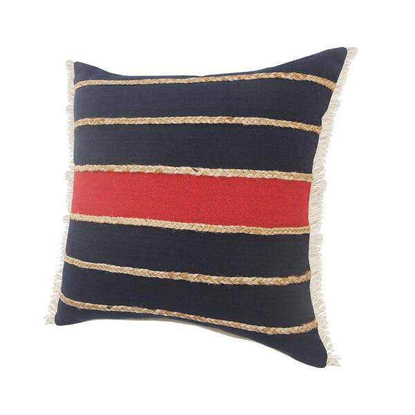 red and navy throw pillows