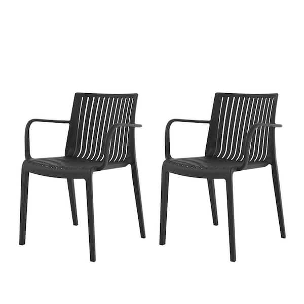 Black Polypropylene Lounge Chair without Cushion