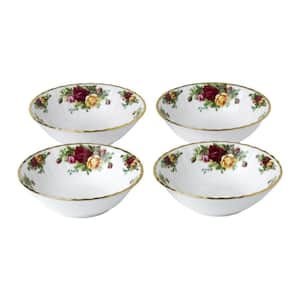 8 fl.oz Multicolor Assorted Color Bone China Old Country Roses Bowls Set of 4