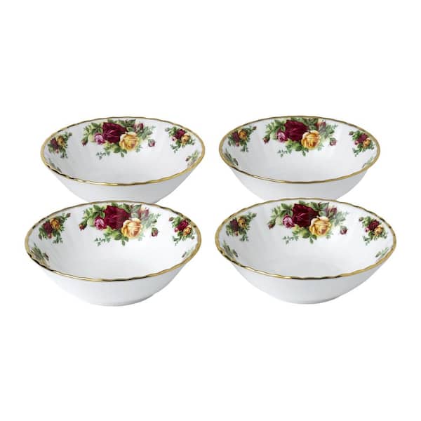 ROYAL ALBERT 8 fl.oz Multicolor Assorted Color Bone China Old Country Roses Bowls Set of 4