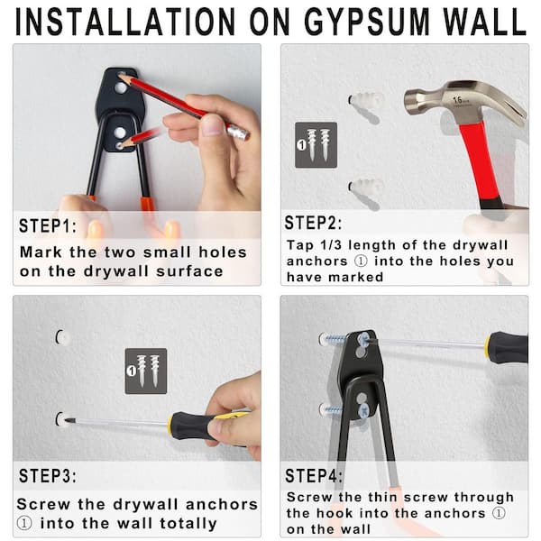 NVNOO Heavy Duty Wall Steel Garage Storage Hooks for Hanging Bike