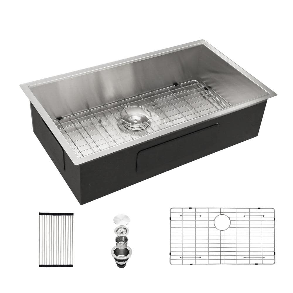 kitchen  RAINLEX 33 in. L x 19 in. W Undermount Single Bowl 18-Gauge