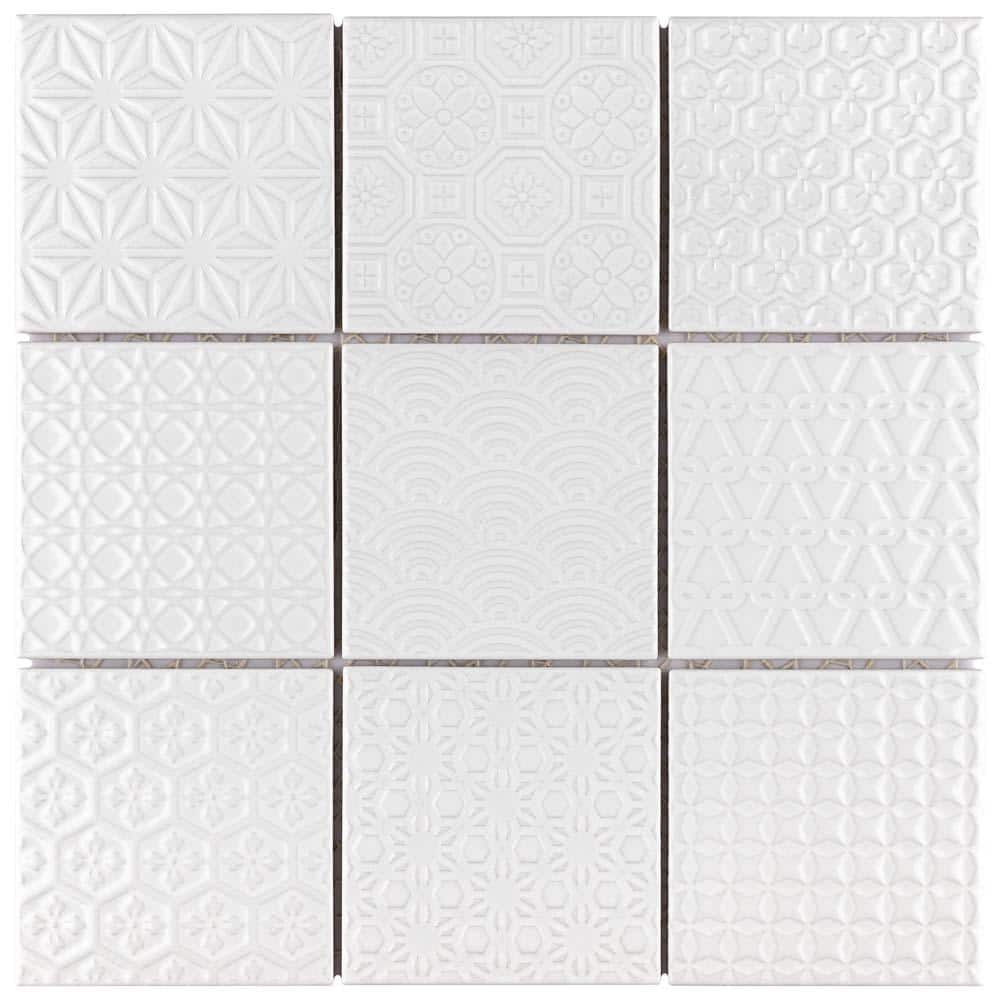 Spirit White 11-5/8 in. x 11-5/8 in. Porcelain Mosaic Tile (0.96 sq. ft./Each) price history on PriceWatchPro