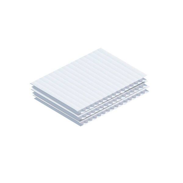 AdirOffice 18 in. x 24 in. x 0.15 in. White Twin Wall Plastic Sheet (48-Pack)