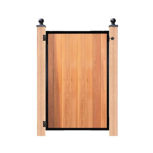 NUVO IRON Black Galvenized Steel 8-Board Gate Frame for 47 in. W Opening with Removable Arch