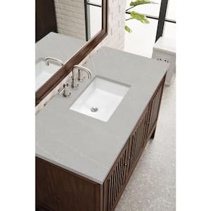 Athens 48 in. W x 23.5 in. D x 34.5 in. H Bath Vanity in Mid Century Acacia with Eternal Serena Quartz Top