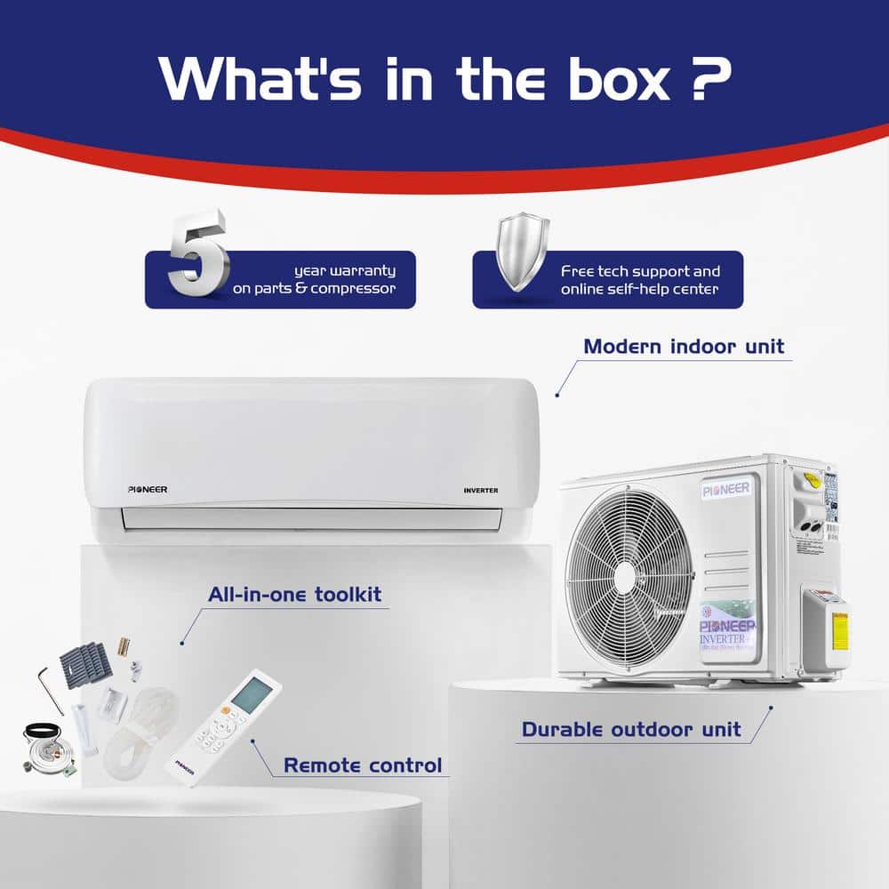 24,000 BTU White Wall-Mounted Ductless Mini Split Heat Pump