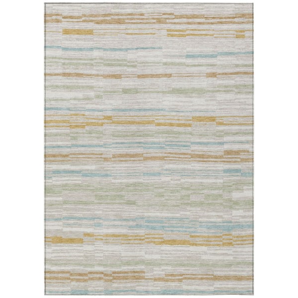 Chantille Machine Washable Indoor/Outdoor Abstract ACN2908 Linen 5 ft. x 7 ft. 6 in. Area Rug