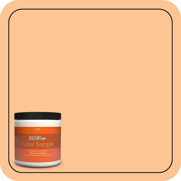 BEHR PREMIUM PLUS 8 oz. #P220-4 Dainty Apricot Flat Interior/Exterior Paint & Primer Color Sample