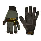 Men's Large Black Synthetic Leather Palm Gloves