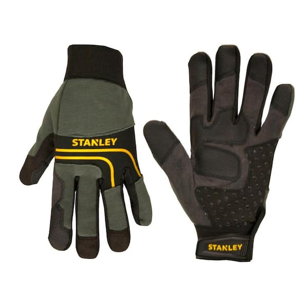 Stanley Men's Extra Large Black Synthetic Leather Palm Gloves