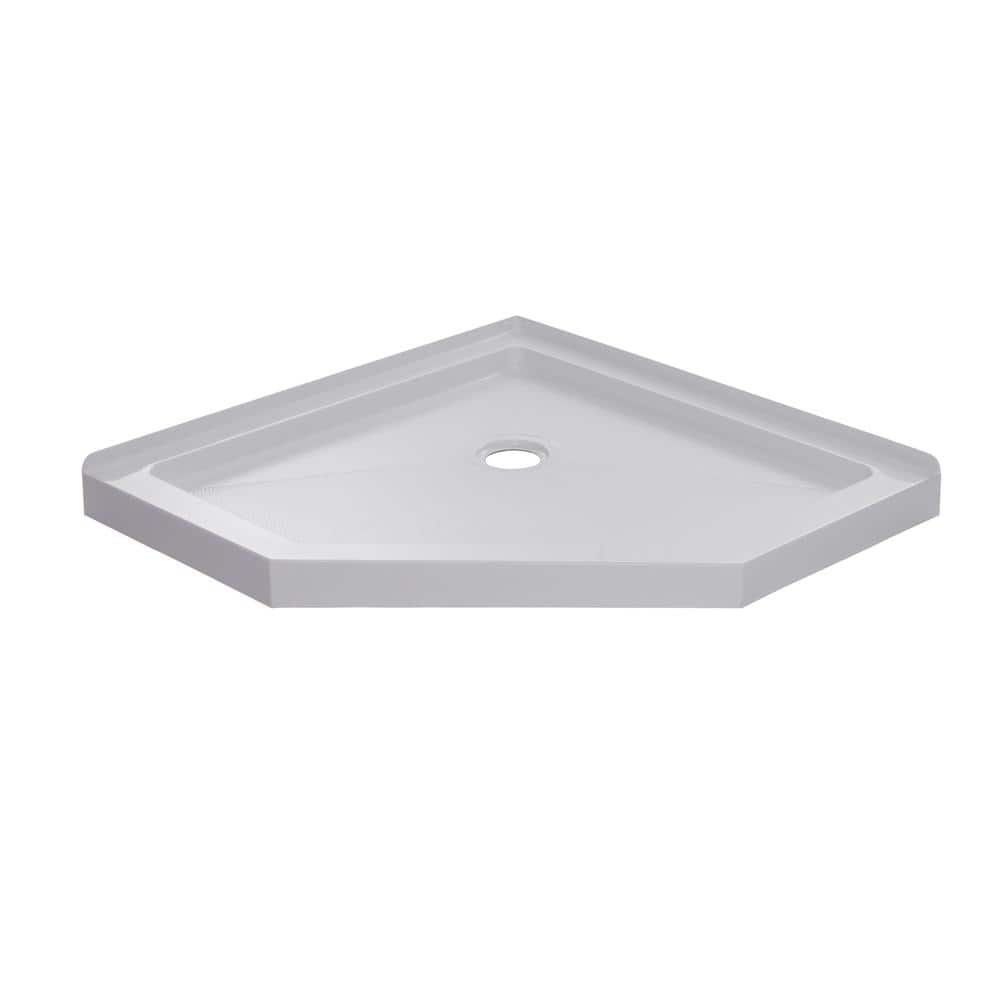 36'' White Acrylic Neo-Angle Shower Base with Center Drain