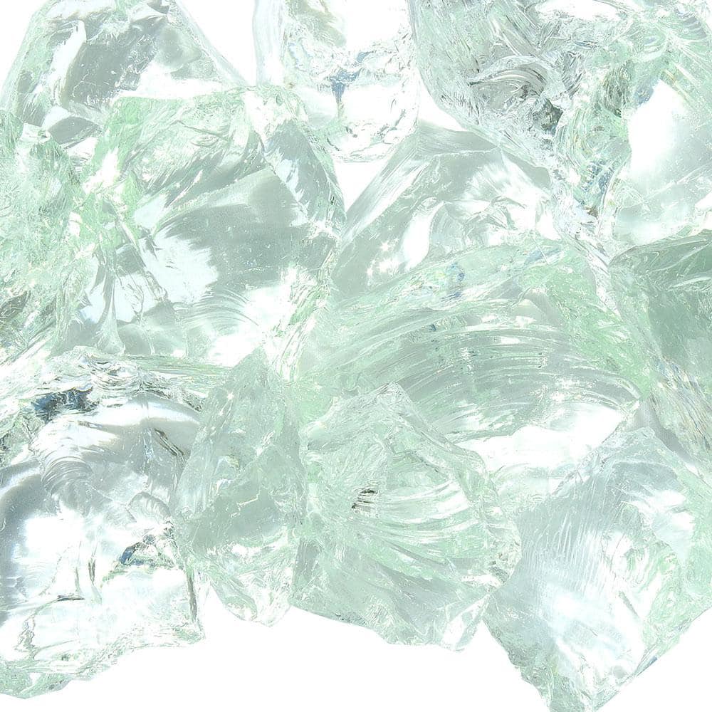 Hiland 0.36 cu. ft. 1.25 in. to 2 in. Ice Clear Landscape Recycled Glass- 20 lbs. Bag