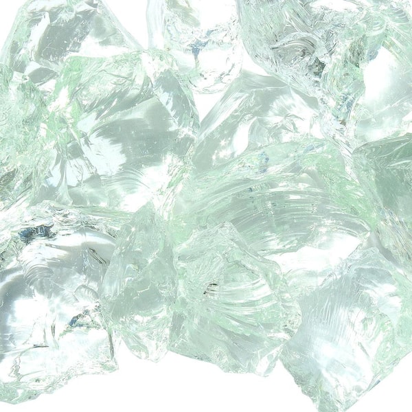 Hiland 0.36 cu. ft. 1.25 in. to 2 in. Ice Clear Landscape Recycled Glass- 20 lbs. Bag
