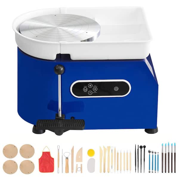 Pottery Wheel, 11in. Ceramic Wheel, 450W for Adults and Beginners, Adjustable 60-300RPM Speed with Handle and Pedal