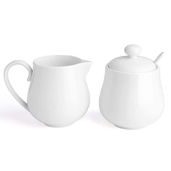 12 fl. oz. Porcelain Sugar and Creamer Set, Coffee Serving Set with Creamer Pitcher, Sug (2-Pack)