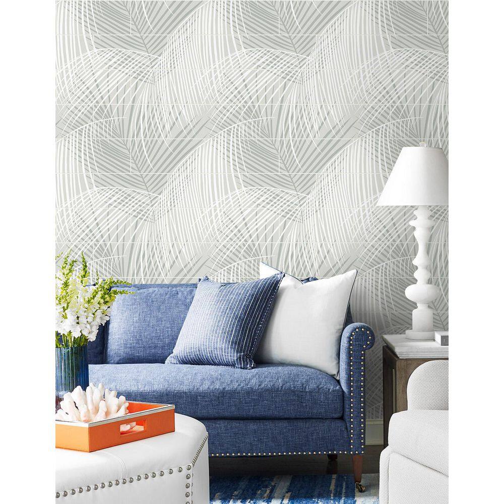 Luxe Haven Sea Salt Palm Tile Peel and Stick Wallpaper