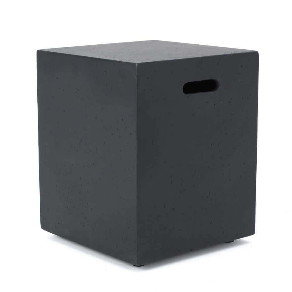 Modern Design Dark Gray Rectangle Ceramic Outdoor Patio Tank Holder Side Ta