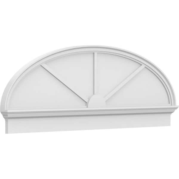 Ekena Millwork 2-3/4 in. x 64 in. x 22-7/8 in. Elliptical 3-Spoke Architectural Grade PVC Combination Pediment Moulding