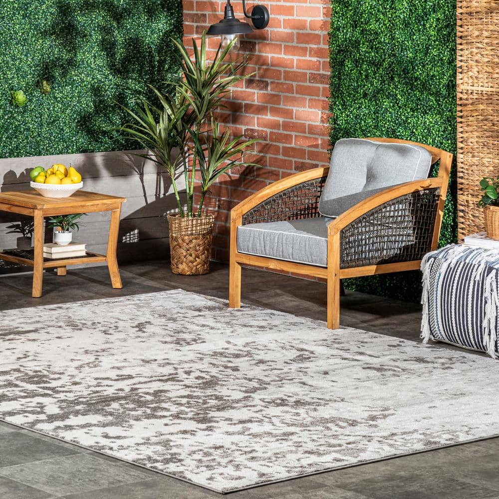 Meaghan Gray Abstract Washable Synthetic Area Rug, 5' x 8'