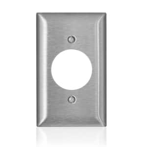 1-Gang C-Series Single Outlet 1.6 in. Dia Opening Wall Plate, Standard Size, Magnetic Stainless Steel