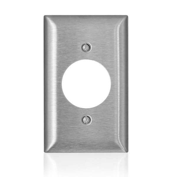 Leviton 1-Gang C-Series Single Outlet 1.6 in. Dia Opening Wall Plate, Standard Size, Magnetic Stainless Steel
