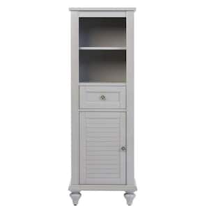 Hamilton 18 in. W x 14 in. D x 52.5 in. H Gray Freestanding Linen Cabinet