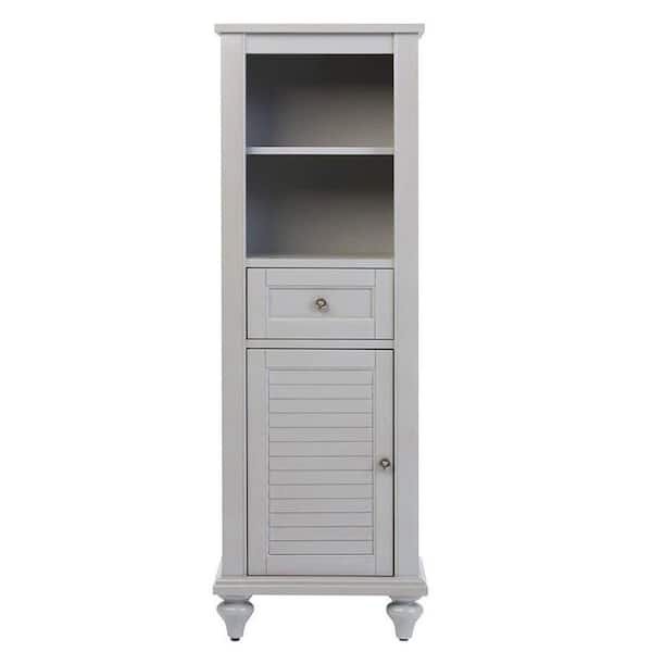 Home Decorators Collection Hamilton 18 in. W x 14 in. D x 52.5 in. H Gray Freestanding Linen Cabinet