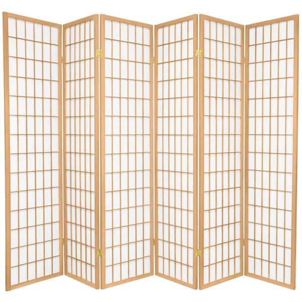 6 ft. Natural 6-Panel Room Divider
