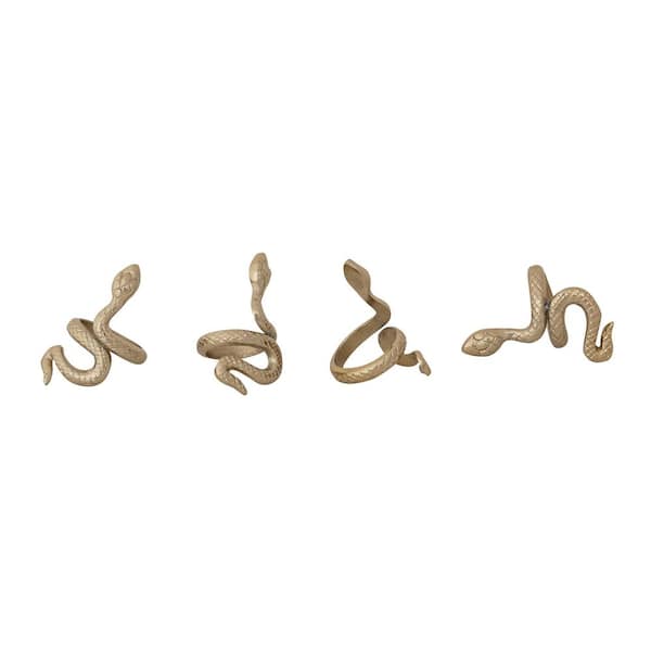2 in. W x 2 in. H Gold Metallics Aluminum Snake Napkin Rings (Set of 4)