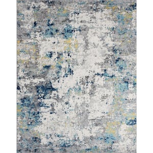 Dynamic Abstract Blue 5 ft. x 8 ft. Indoor Area Rug