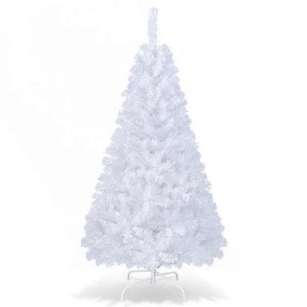 7 ft. Unlit White Artificial Christmas Tree with Solid Metal Legs