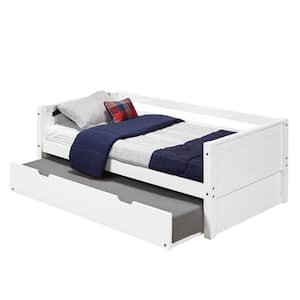 Panel White Twin Size Daybed with Twin Trundle