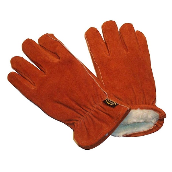 suede gloves with fleece lining