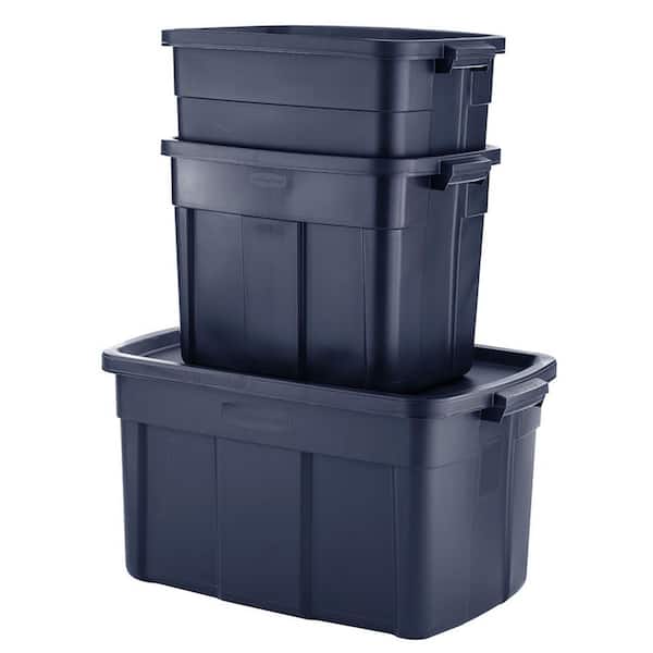 Rubbermaid Roughneck Storage Container, Dark Indigo Metallic, 50-Gallons