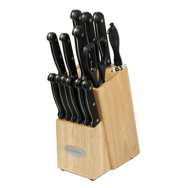 Oceanstar Traditional 15-Piece Knife Set with Block