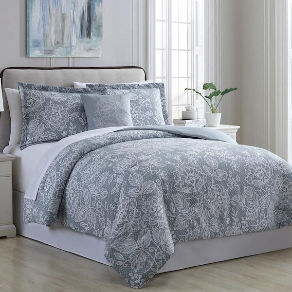 MODERN THREADS Olivia 8-piece Printed Microfiber Reversible Full Bed in ...
