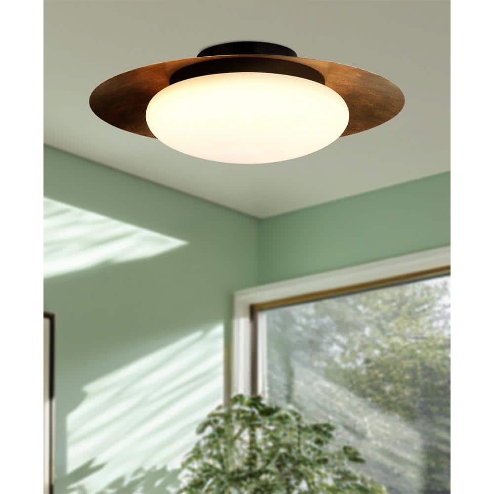 Halcyon Gold and Glass LED Flush Mount Ceiling Light