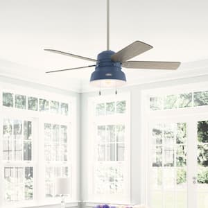 Mill Valley 52 in. LED Indoor/Outdoor Indigo Blue Ceiling Fan with Light