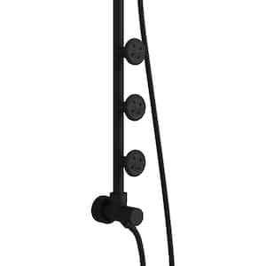 5-Spray Patterns 1.8 GPM 8 in. Wall Mount Dual Shower Heads in Matte Black