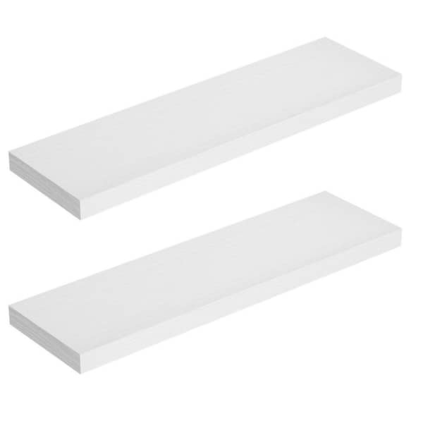 Unbranded 36 in. W x 10.3 in. D White Decorative Wall Shelf (Set of 2)