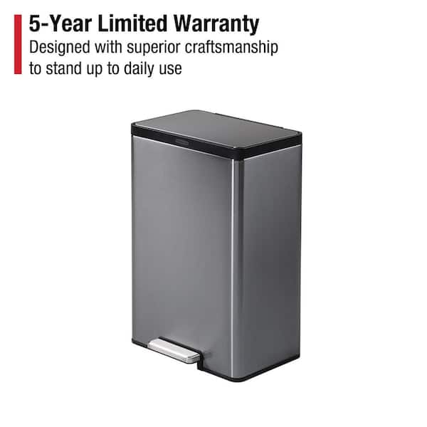 Rubbermaid 12 Gal. Charcoal Stainless Steel Metal Step-On Trash