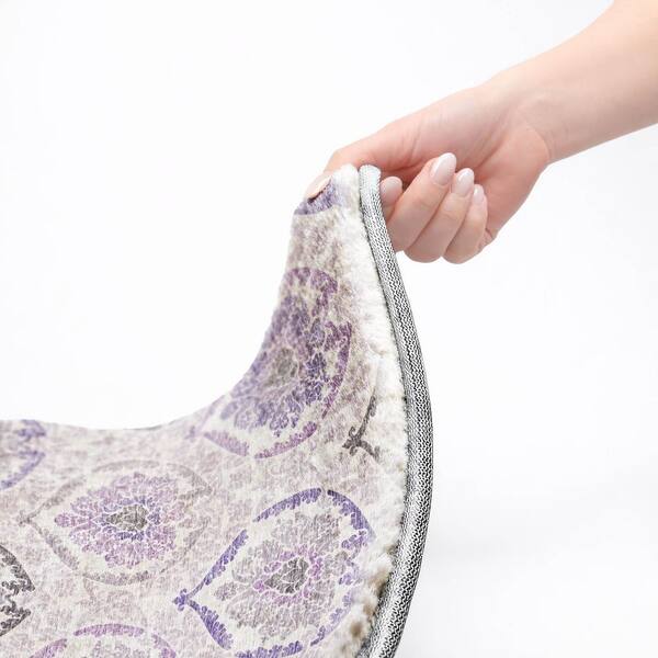 Dream Shag Premium Machine Washable Abstract ADS808 Purple 3 ft. x 4 ft. Area Rug