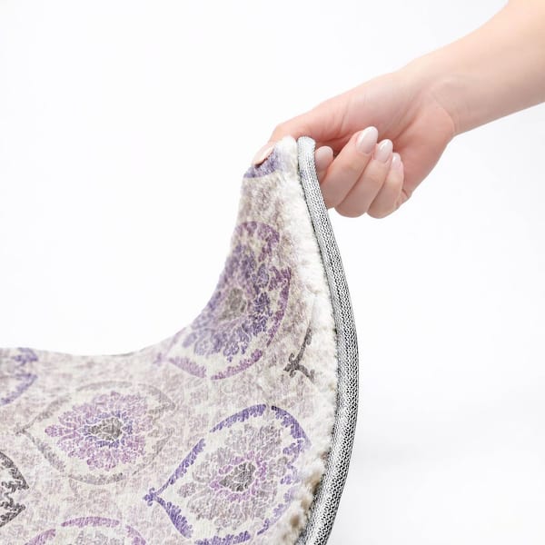Dream Shag Premium Machine Washable Abstract ADS808 Purple 8 ft. x 10 ft. Area Rug